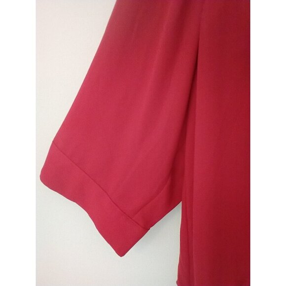 Torrid Women's Harper Blouse Pullover 3/4 Roll Tab Sleeve V-Neck Red - 3X NWT - Picture 4 of 11